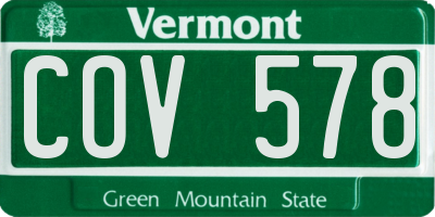 VT license plate COV578