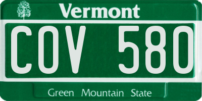 VT license plate COV580