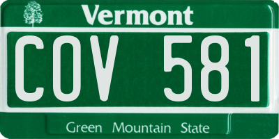 VT license plate COV581