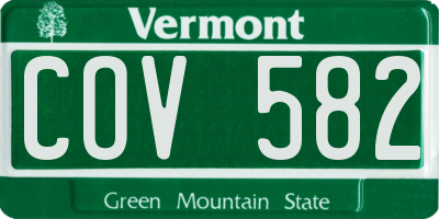 VT license plate COV582