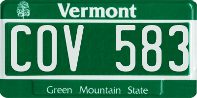 VT license plate COV583