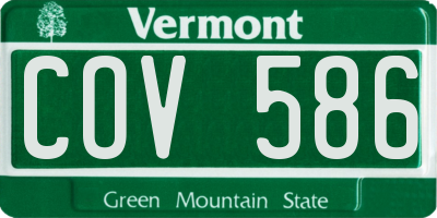 VT license plate COV586