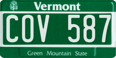 VT license plate COV587