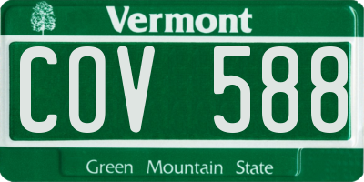 VT license plate COV588