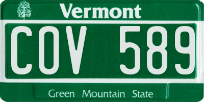 VT license plate COV589