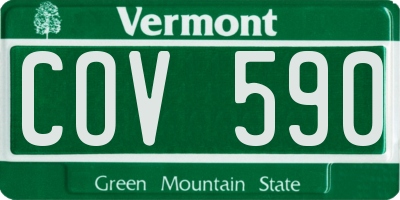 VT license plate COV590