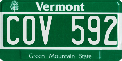 VT license plate COV592