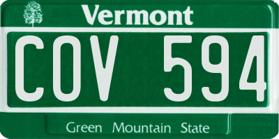 VT license plate COV594
