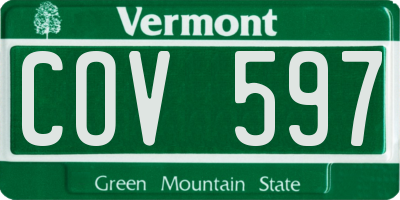 VT license plate COV597