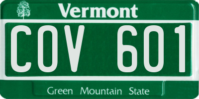 VT license plate COV601