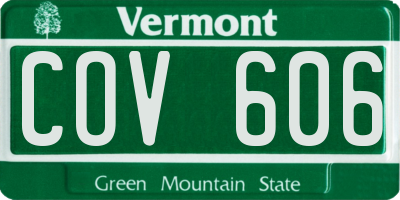 VT license plate COV606