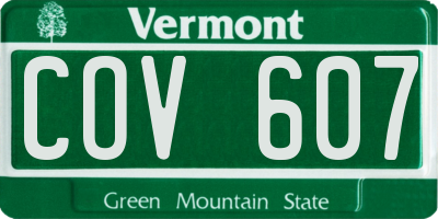 VT license plate COV607