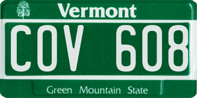 VT license plate COV608