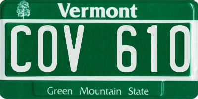 VT license plate COV610