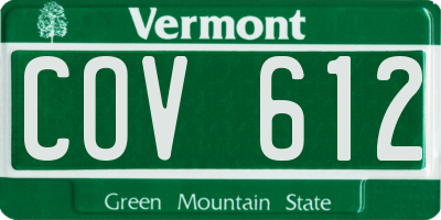 VT license plate COV612