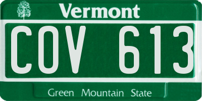 VT license plate COV613