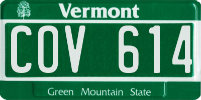 VT license plate COV614