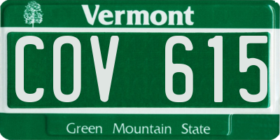 VT license plate COV615