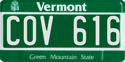 VT license plate COV616