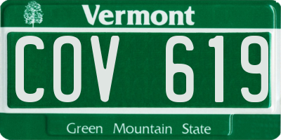 VT license plate COV619
