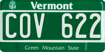 VT license plate COV622