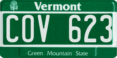 VT license plate COV623