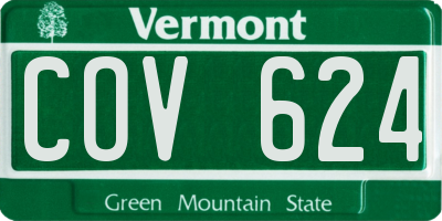 VT license plate COV624