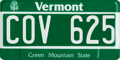 VT license plate COV625