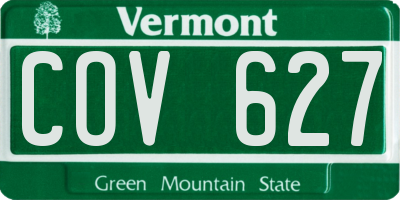 VT license plate COV627