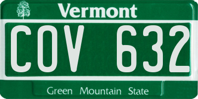 VT license plate COV632