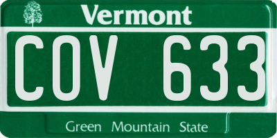 VT license plate COV633