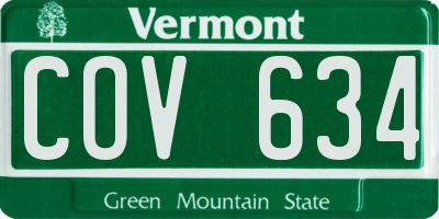 VT license plate COV634