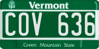 VT license plate COV636