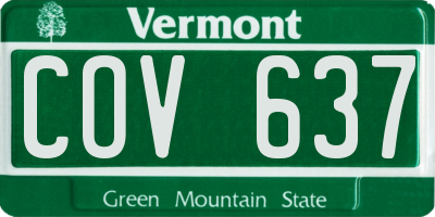 VT license plate COV637