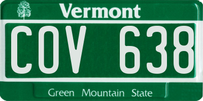 VT license plate COV638