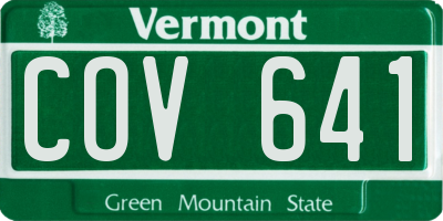 VT license plate COV641