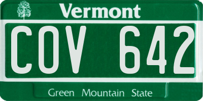 VT license plate COV642