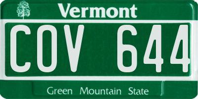 VT license plate COV644