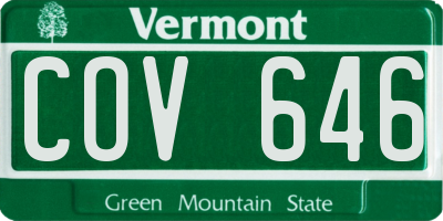 VT license plate COV646