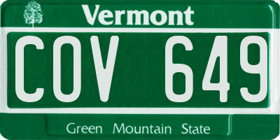 VT license plate COV649