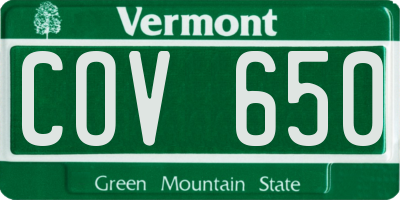 VT license plate COV650