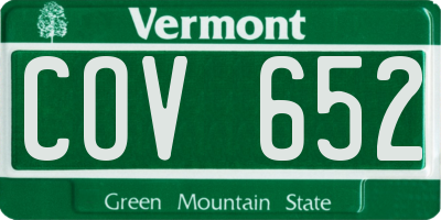 VT license plate COV652