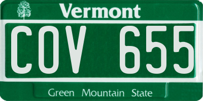 VT license plate COV655