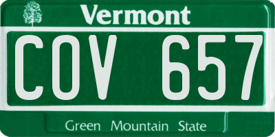VT license plate COV657