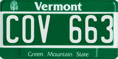 VT license plate COV663
