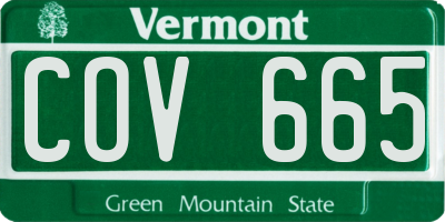 VT license plate COV665