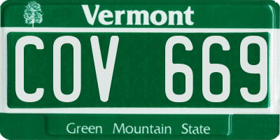 VT license plate COV669