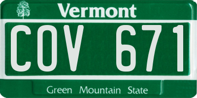 VT license plate COV671