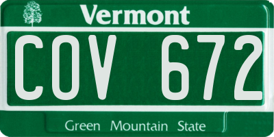 VT license plate COV672