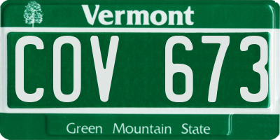 VT license plate COV673